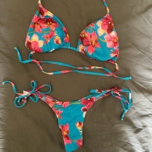Doll Swimwear Pink & Blue Floral Bikini